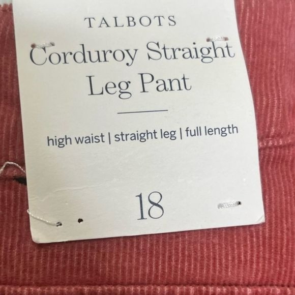 ❤️Sold Talbots Stretch Corduroy Straight Leg Pant Mallard Embroidered Size 18 - Picture 9 of 15